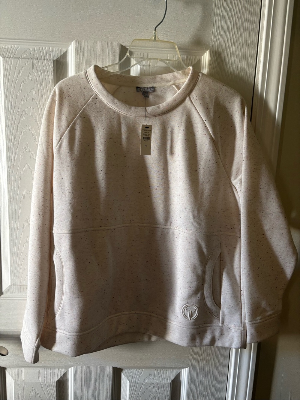 Talbots (T by Talbots) Cream Speckled Crewneck Pullover